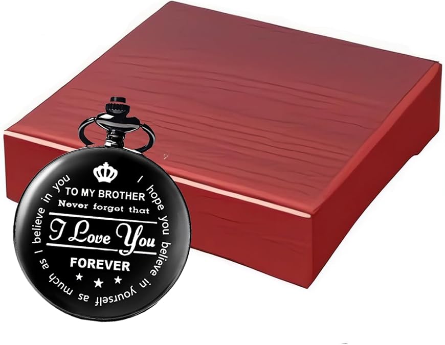 Gifts for Brother,Best Brother Gifts,Pocket Watch for Brother, Christmas Gifts for Brother,Birthday Gifts from Sister, Unique Gifts for Brother