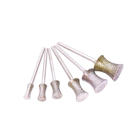 SagaSave Diamond Drill Grinding Bit, Set of 6, Stone Carving Rotary Tools Polishing Kits, Diamond Burr Grinder for Stone Jewellery Glass Ceramics Beads (Set A)