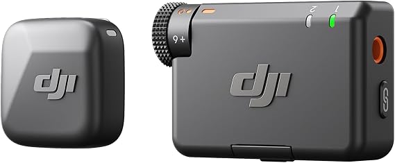 DJI MIC Mini (1 Tx + 1 Rx), Ultra Hafif, Yüksek Kaliteli Ses, Gürültü İptali, Otomatik Limit, Kamera/Iphone/Android İçin Kablosuz Mikrofon, Vlog, Akış, 400 Metre İletim
