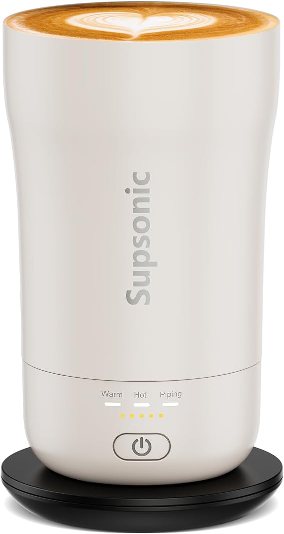 Supsonic Heated Coffee Mug, 14oz Smart Constant Temperature Travel Mug (S1) | Heat and keeps coffee warm, Stainless steel, 3-Temp settings, Auto-off, Fits cup holder, Ideal gift for home office commute
