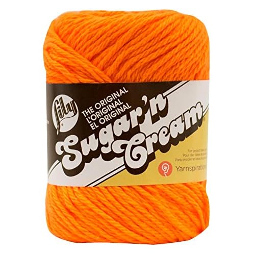 New in 2017 Lily Sugar n Cream Solids 100% Cotton Yarn ~ 2.5 oz. Skeins Hot Orange #1628
