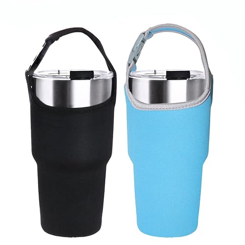 YuCool 2 Pack Tumbler Carrier Holder Pouch, Premium Water Bottle Carrier with Strap Easy Clean,Light Water Bottle Carrier Bag, Water Bottle Holder