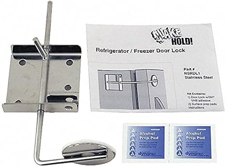 Quakehold! Refrigerator/Freezer Door Lock, Silver
