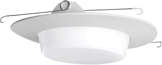 NICOR Lighting 6 in. White Recessed Plastic Shower Trim with Lexan Drop Opal Lens (17579)