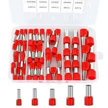 5 Sizes Wire Ferrule Kit Insulated Ferrule Connectors Crimp Wire Terminal Pin Cord End AWG(10 8 6 4 2) Gauge