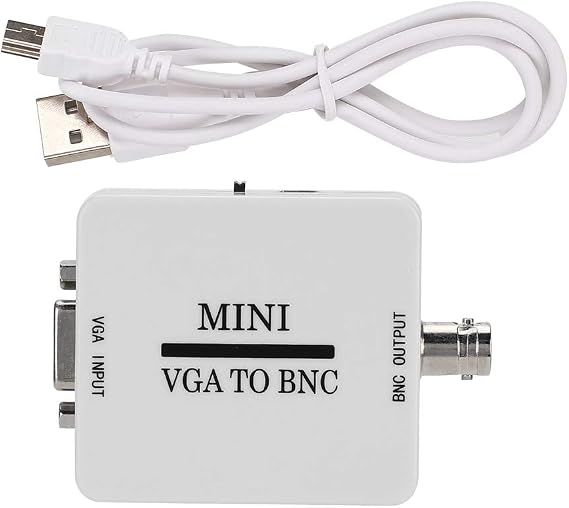 VGA to BNC Converter, Mini HD Converter VGA to BNC Adapte 1920 X 1080 Resolution USB Video Converter for HDTV Monitors TVs Computers Home Audio Video Equipment, with USB Cable