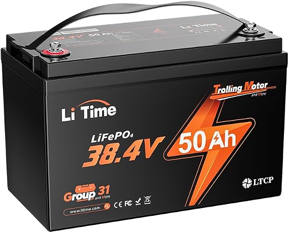 LiTime 36V 50Ah TM LiFePO4 Battery with Low Temp Protection, Deep Cycle Rechargeable Lithium Battery Group31, Up to 15000 Cycles, Perfect for Trolling Motors,Yacht,Boats,Marine,RV,Home | Group31,Low-Temp Protection,Deep Cycle Rechargeable Lithium Battery,Up to 15000 Cycles, Perfect for Yacht,RV,Home