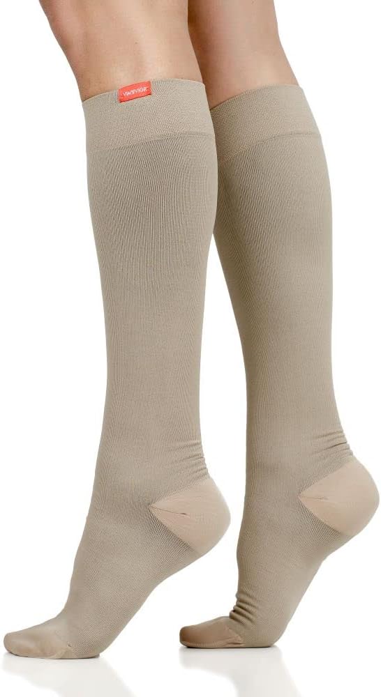 VIM & VIGR 20-30 mmHg Moisture-Wick Nylon Graduated Compression Socks