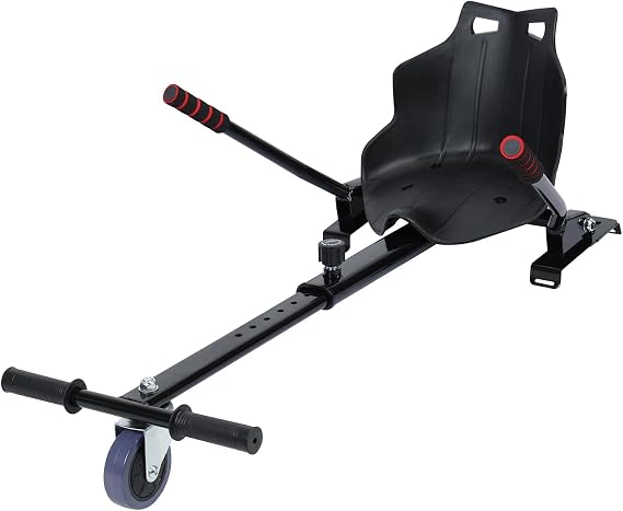 Self Balancing Scooter Hoverboard Kart Seat Attachment Accessory, Hoverboards Go Kart Attachment for Kids & Adults, Adjustable Frame Length and Handlebar Control Buggy Attachment White