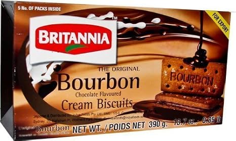 Britannia the Original Bourbon Chocolate Flavoured Cream Biscuits, 14.11 OZ., 400 Grams by Britannia
