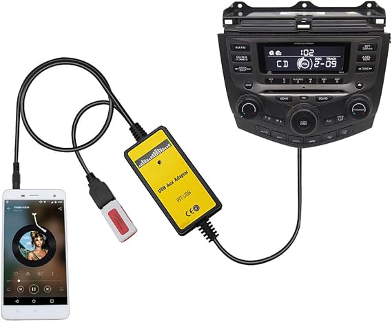 Car Audio CD to AUX USB Input Adapter for Honda Acura, Plug & Play