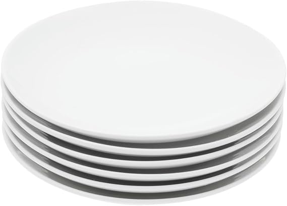 Miicol Ceramic Appetizer Plates Set of 6, White Dessert Plates 8 Inch/20cm, Side Plates Porcelain Tea Plates, Stackable Microwave Dishwasher Safe, Tapas Starter Plates for Home Kitchen Afternoon Tea