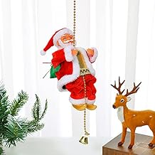 Electric Santa Climbing Ladder to Christmas Tree, Creative Climbing Santa on Rope, Claus with Music for Xmas Gift (Rope)