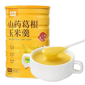 500g x 1can Chinese Yams Starch Corn Soup, Corn Porridge, yam Corn Paste, Corn Flour, Polenta, Meal Substitute Powder, Instant Five Grains Breakfast Porridge