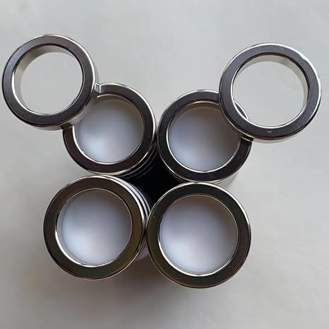 N52 25X5-18mm Neodymium Ring Standard 0.984x0.197x0.709INCH Magnet Super Strong Ebike Generation Standard Rare Earth Booster Round Permanent Magnetic Imane Motor Generator Magnets(10