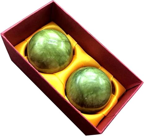 2 x Stress Ball Massage Ball Jade Baoding Balls Chinese Health Exercise Massage Ball Stress Relief Hand Exercise Relaxation Wrist
