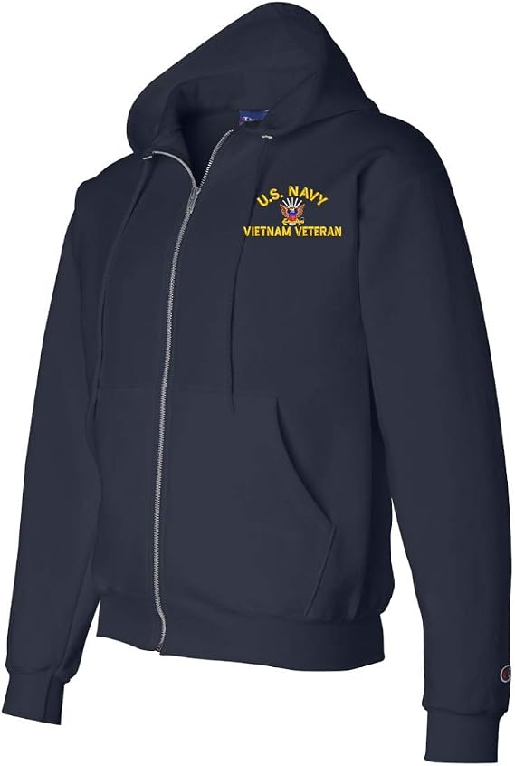 MilitaryBest U.S. Navy Emblem Vietnam Veteran Zippered Hoodie
