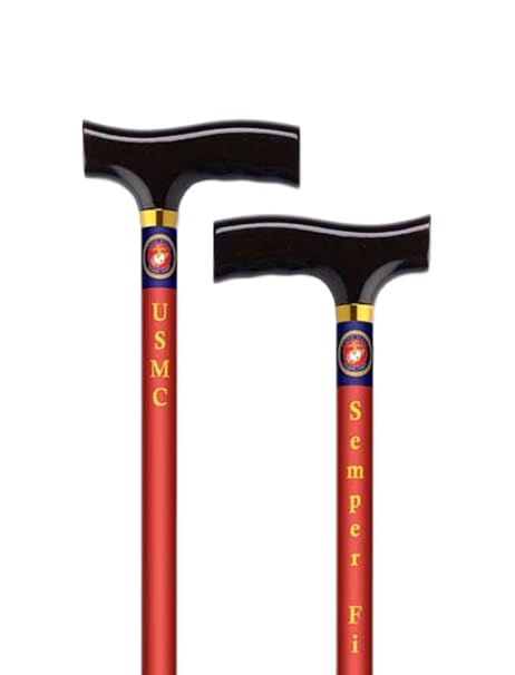 Straight Adjustable US Marine Aluminum walking Cane for Women and Men with Fritz Handle - Walking Cane for Seniors Balance and Stability - Lightweight Mobility Walking Stick - Stylish Canes for Men