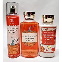 Bath & Body Works Marshmallow Pumpkin Latte 3 pc Bundle Shower Gel, Fine Fragrance Mist and Super Smooth Body Lotion