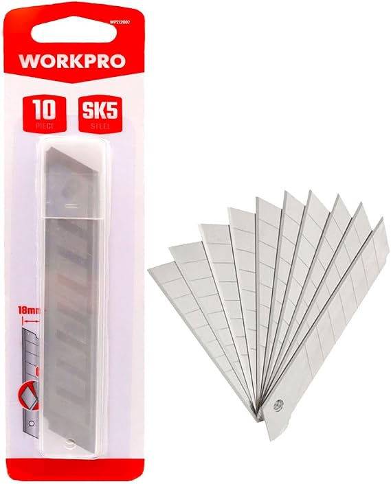 WorkPro WP212002 18 mm 10’lu Maket Bıçağı Yedeği