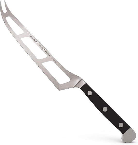 Gude Alpha Series Hand Forged/Serrated Cheese Knife, 6-in - Ice Hardened Steel - Made in Solingen, Germany Since 1910