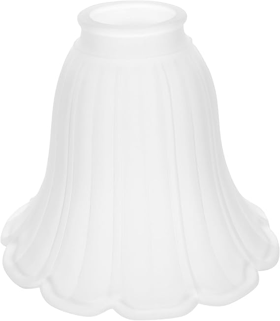 UKCOCO Glass Lamp Shade Replacement Frosted Flower Shape Chandelier Lampshade 5.70 X 5.51 X 4.92 Inch Compatible with Table Lamps and Ceiling Light Fixtures Decorative Light Cover