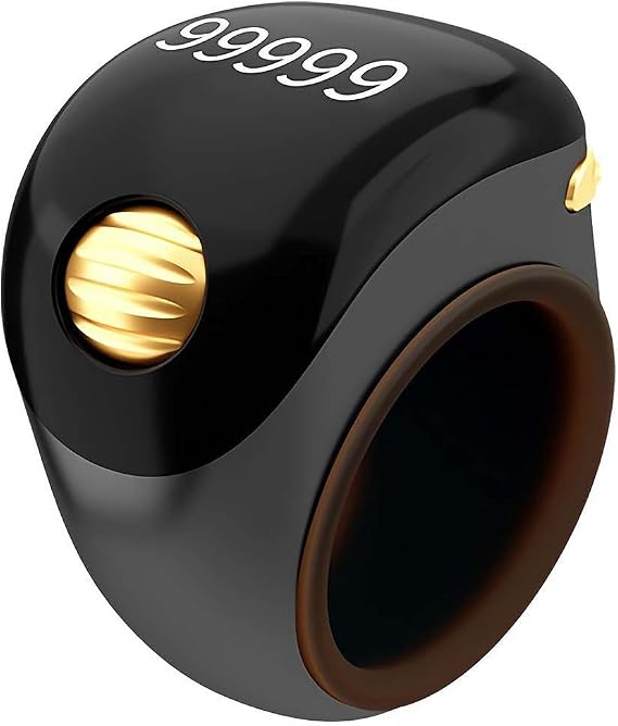 Smart Tasbih Zikr Rings, Adjustable Ring Finger Counter, Digital Tasbih Counter Rings, APP Support Digital Counter Prayer Reminder Rings, Waterproof 5 Digit Finger Counter zikr Ring for Muslims