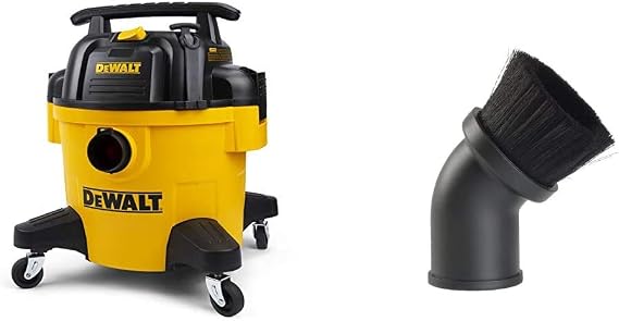 DEWALT DXV06P 6 Gallon Wet/Dry Vac + WORKSHOP WS17801A Vacuum Brush Attachment