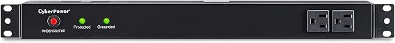 CyberPower RKBS15S2F8R Rackbar Surge Protector | 120V/15A, 10 Outlets, 15 Foot Power Cord, 1U Rackmount, UL Listed