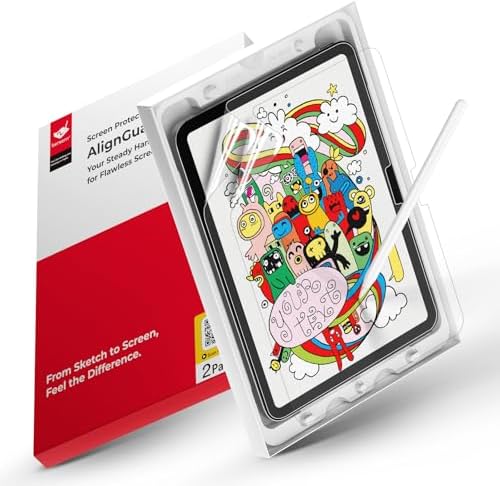 bersem 2 Pack Paperfeel AlignGuard Pro Screen Protector Compatible with iPad Air 11 Inch M4M3M2 202620252024, Crafted for Natural Writing, High Sensitivity, Less Reflection