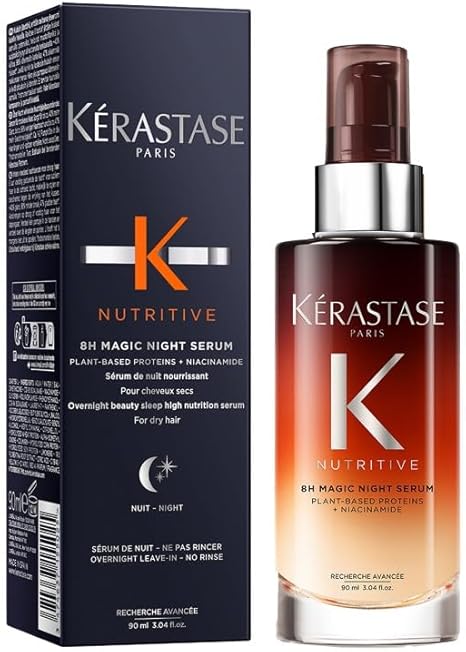 Kérastase Nutritive Nourishing Hair Serum with Niacinamide, Overnight Leave-In Treatment for Dry Hair, Lightweight and Non-Greasy, 8H Magic Night Serum