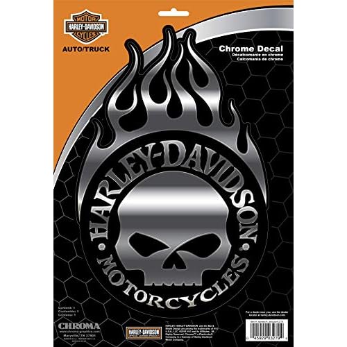 Chroma 003279 Harley-Davidson Skull Classic Emblem Decal, 1 Pack