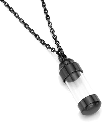 Zysta Acrylic Cylinder Urn Necklaces for Ashes Clear Glass Tube Vial Creamation Necklace Ash Urns Locket Pendant Keepsake Memorial Jewelry