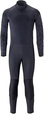 BARE 7MM Mens Velocity Ultra Full 2.0 Wetsuit | Unique Omnired Material Woven into The Torso for Added Warmth | Full Stretch Neoprene |Black, L
