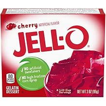 Jell-O Cherry Gelatin Mix 3 Ounce Box (Pack of 6)