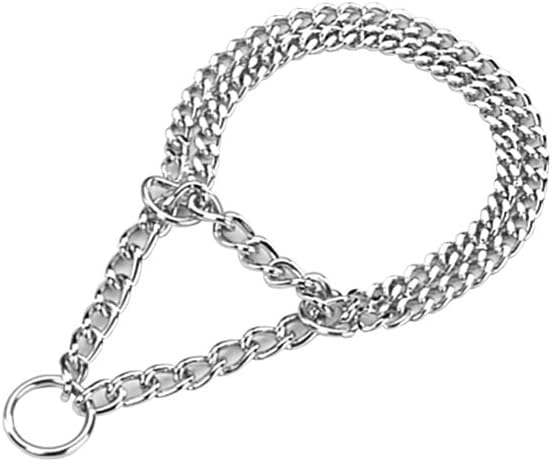 Nobby Double Row Chrome Dog Choke Chain