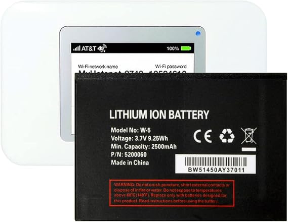 WUHAO Replacement Battery W-5 for Sierra Wireless AT&T Unite Mobile Hotspot AirCard 770S 771S Battery 2500mAh