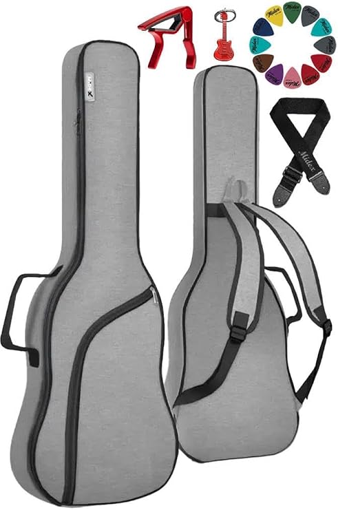 Midex CS-41PAK Acoustic Guitar Case Soft Case Gigbag (Hanger Capo Pena Included)