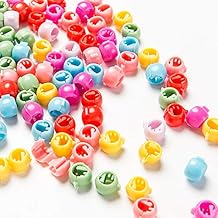 Hair Claw Clips Mini Hair Bangs 50 Piece Rainbow Beads Clip For Kids Girls Women Hanmei (Rainbow Opaque Mix)