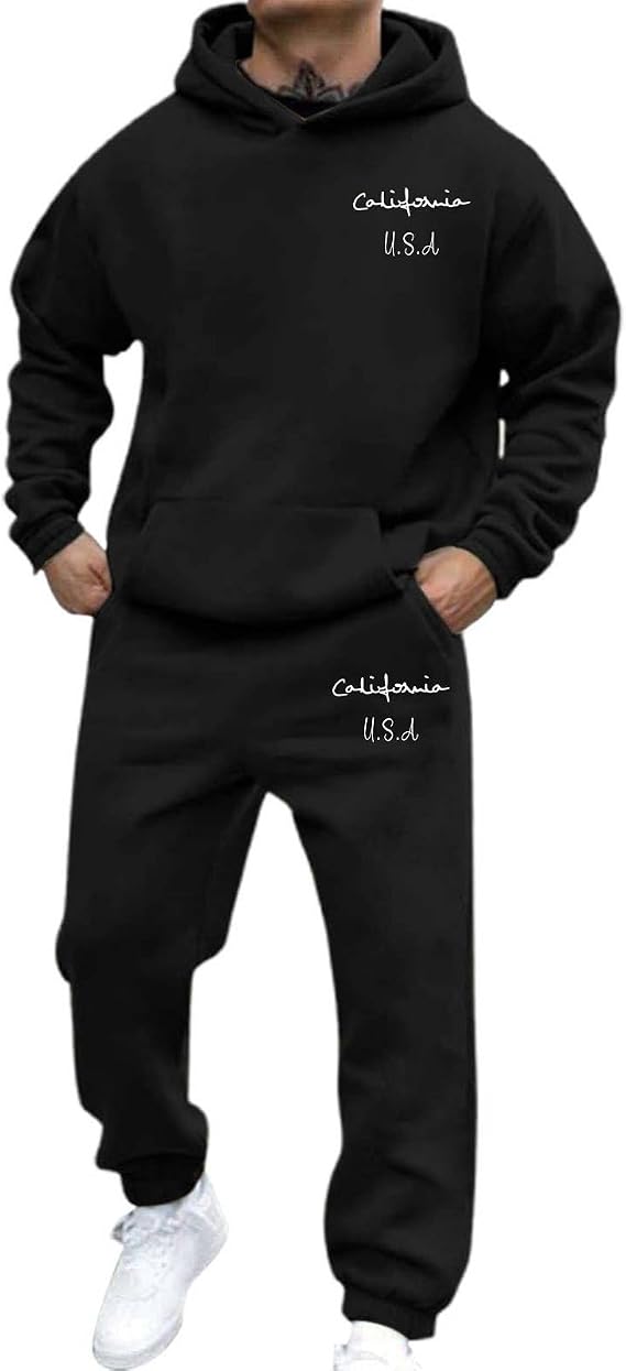 Sweatsuits For Men 2 Piece Hoodies Casual Jogging Gym Sweat Suits Jogging Sweatshirts and Pants Athletic Sets Outfit