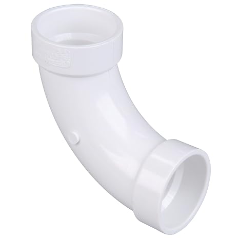 NIBCO Fig No U4807-LT, 1-1/2 in. PVC DWV 90 Degree Long Turn Elbow Hub
