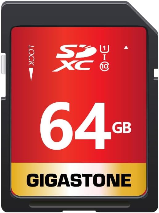 GIGASTONE 64GB SD Card UHS-I U1 Class 10 SDXC Memory Card High Speed Full HD Video Canon Kodak Olympus Digital Camera