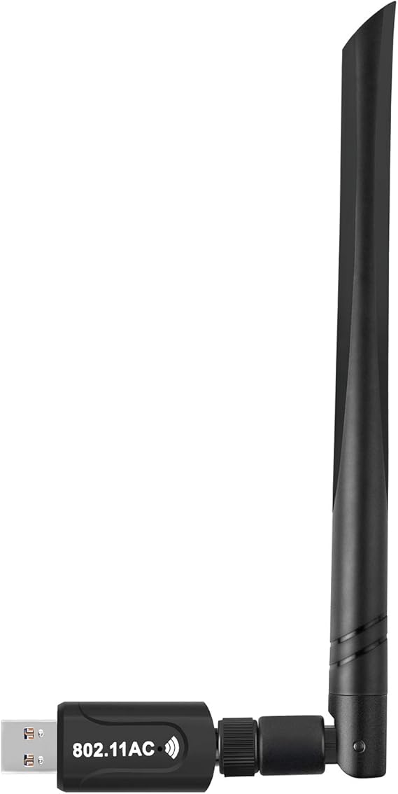 USB WiFi Adapter 1300 Mbps Realtek RTL8812BU 5dBi Antenna AC1300 Dual Band 5.8GHz 2.4GHz WiFi Dongle 802.11 a b g n ac For Laptop Desktop PC USB 3.0 Network Adapter Support Windows 10/8/7 Mac