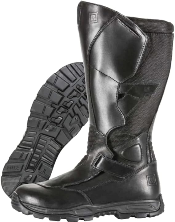 5.11 Tactical Men's Moto Mid-Calf Military Boot, Double Layered Leather, BiFit Board, Style 12328, Black