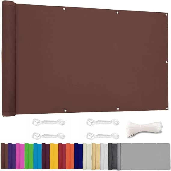 Privacy Screen for Balcony, Deck Brown,4.9'x26.2'