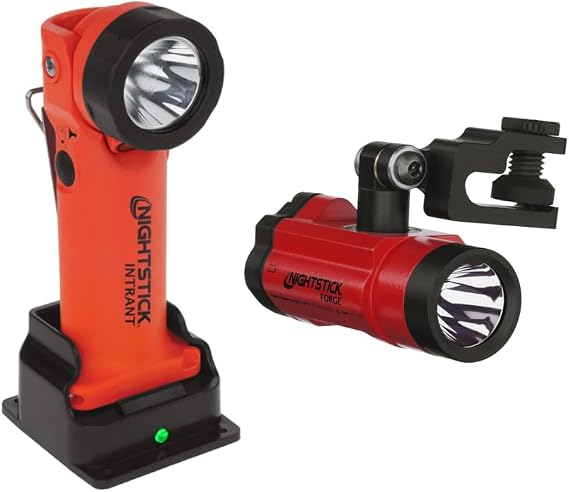 Nightstick XPR-5568RX Intrant Rechargeable Instrinsically Safe Permissible Dual-Light Angle Light XPP-5465R ForgeTM Intrinsically Safe Helmet-Mounted Multi-Function Flashlight