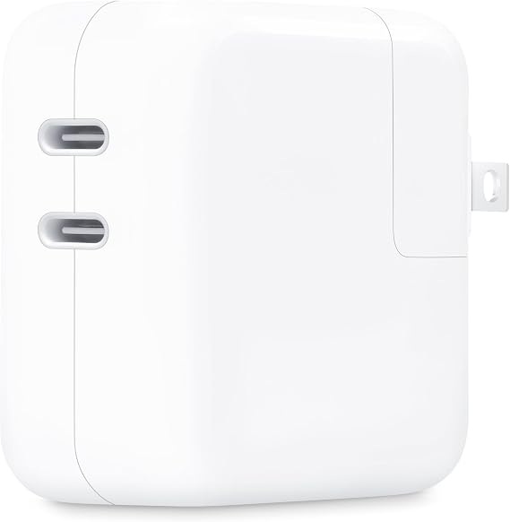 Apple 35W Dual USB-C Port Power Adapter: Fast and Convenient Charging, Type C Wall Charger
