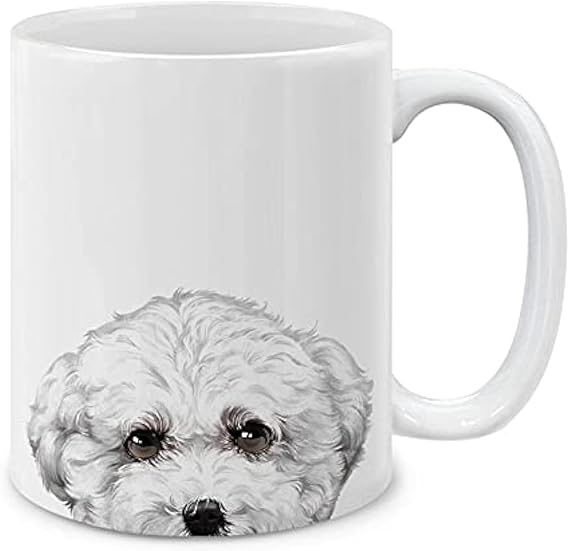 MUGBREW Bichon Frise Dog Ceramic Coffee Mug Tea Cup, 11 OZ