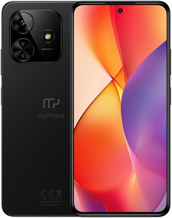 Smartphone myPhone N23 Plus, AMOLED display, fast 120Hz refresh rate, 4G LTE, 6.7 inches, 8GB RAM, Android 14, triple 64MP camera, 256GB storage, expandable up to 1TB! 5000mAh + case