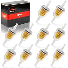 1PZ KHX-F01 Premium 1/4" and 5/16" inch Universal Fuel Filter Barbed Clear Replacement for Honda Kohler Toro Kawasaki Kohler Briggs & Stratton John Deere (Pack of 10)